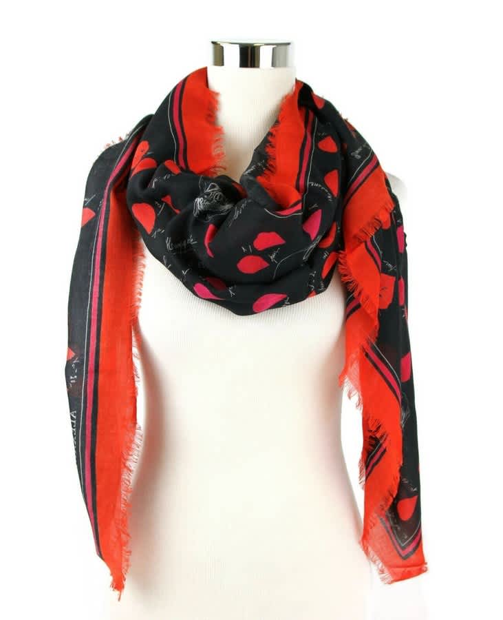 Alexander McQueen Women's Modal / Wool Petal Skull Shawl Scarf