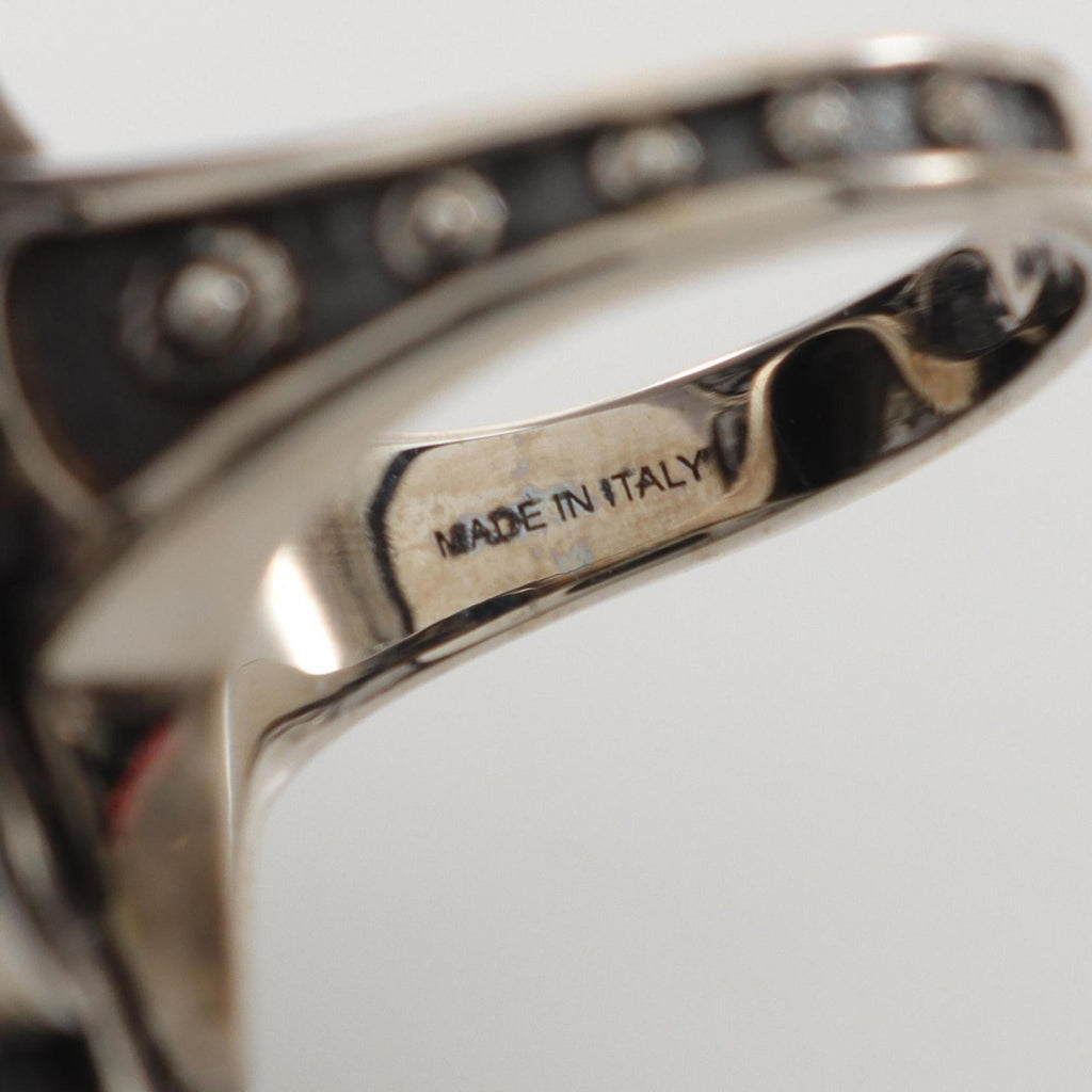 Alexander Mcqueen Clear Stainless Steel Band Ring (Pre-Owned)