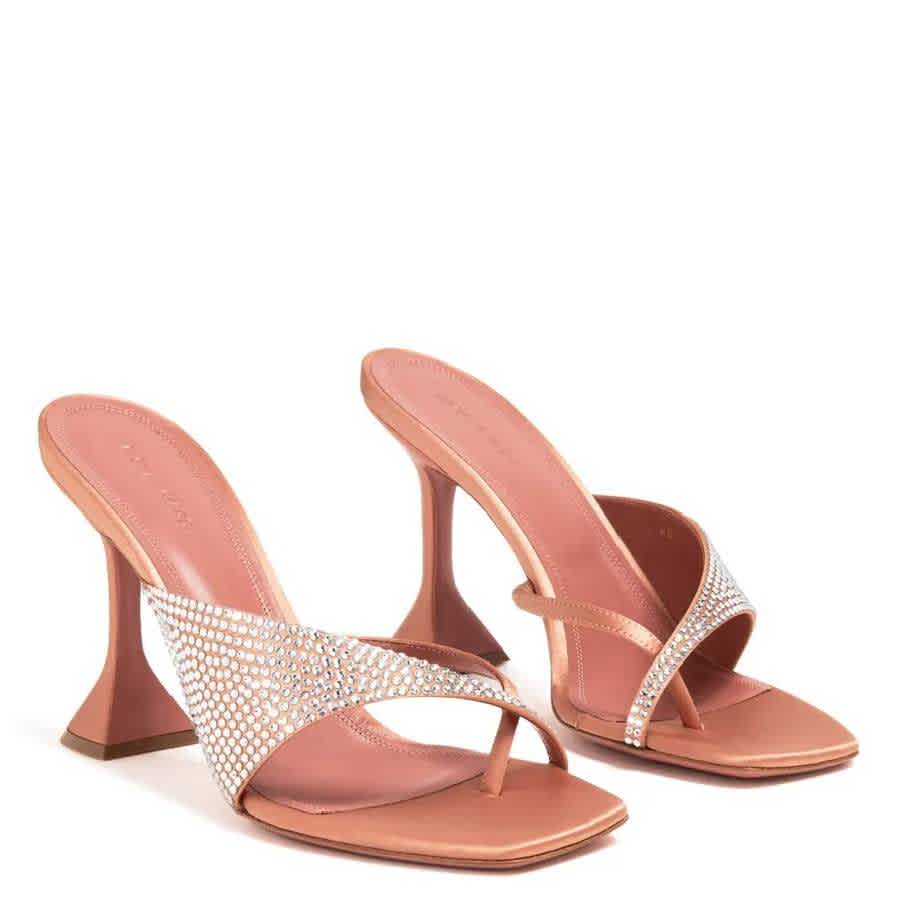 Amina Muaddi Shiona Crystal Embellishment Heel Sandals