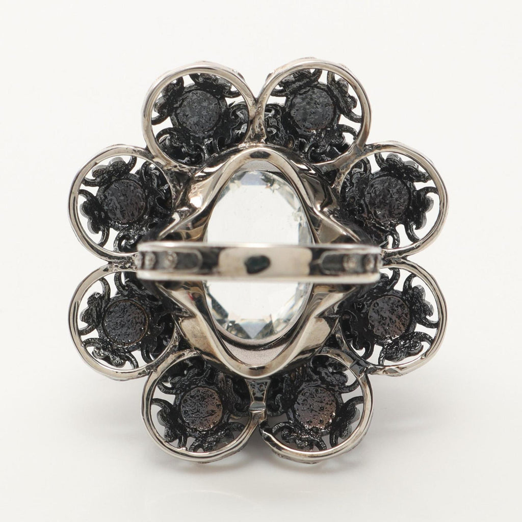 Alexander Mcqueen Clear Stainless Steel Band Ring (Pre-Owned)