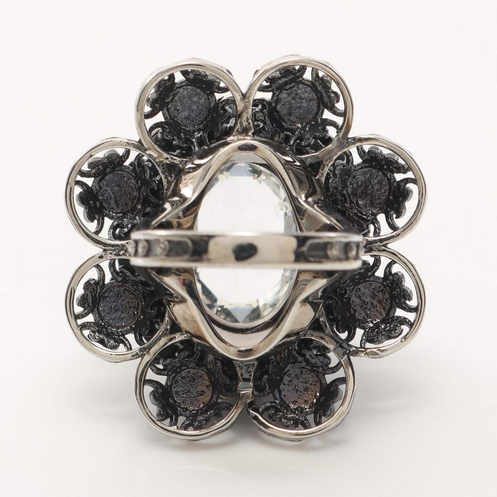 Alexander Mcqueen Clear Stainless Steel Band Ring (Pre-Owned)