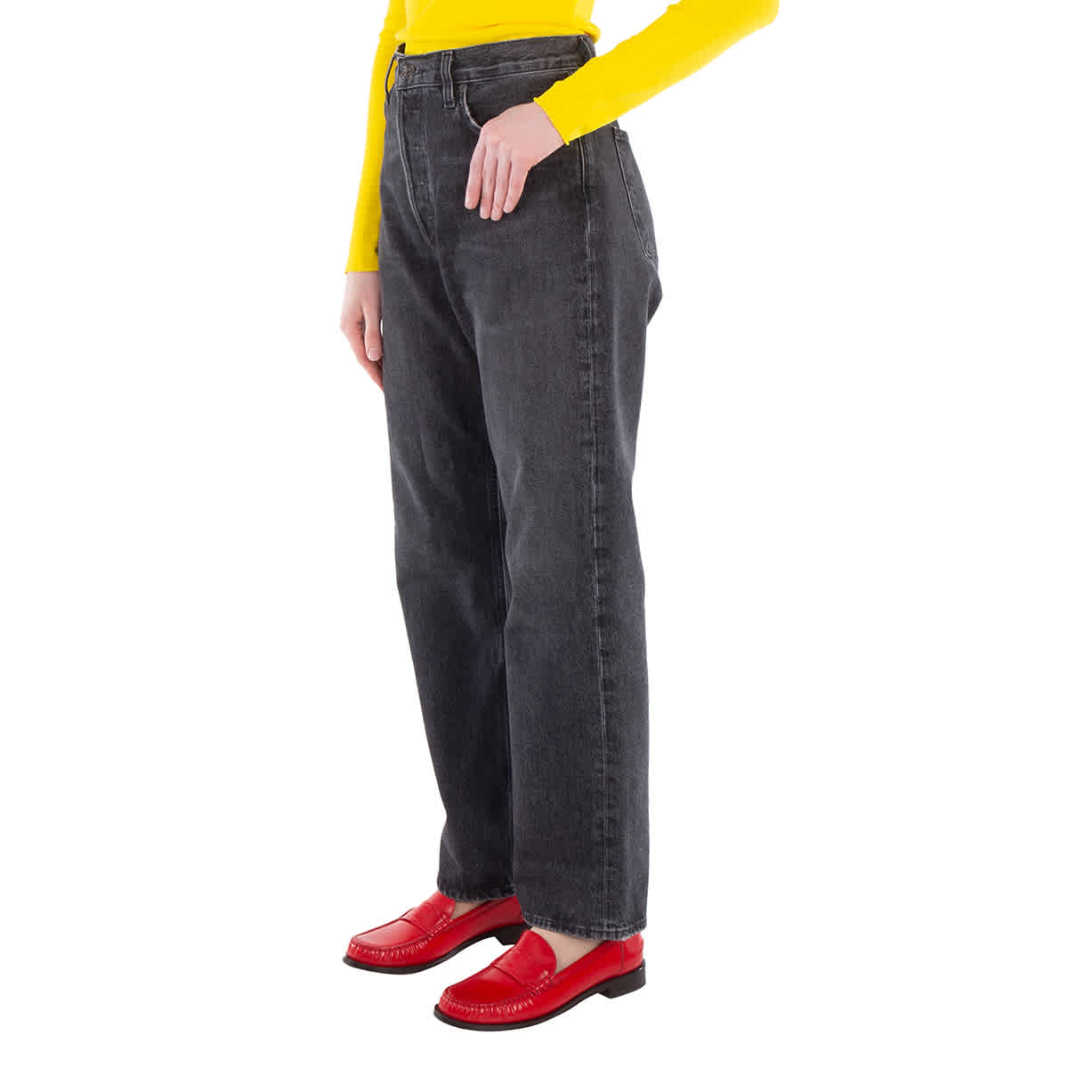 Agolde Ladies Black Fran Jeans