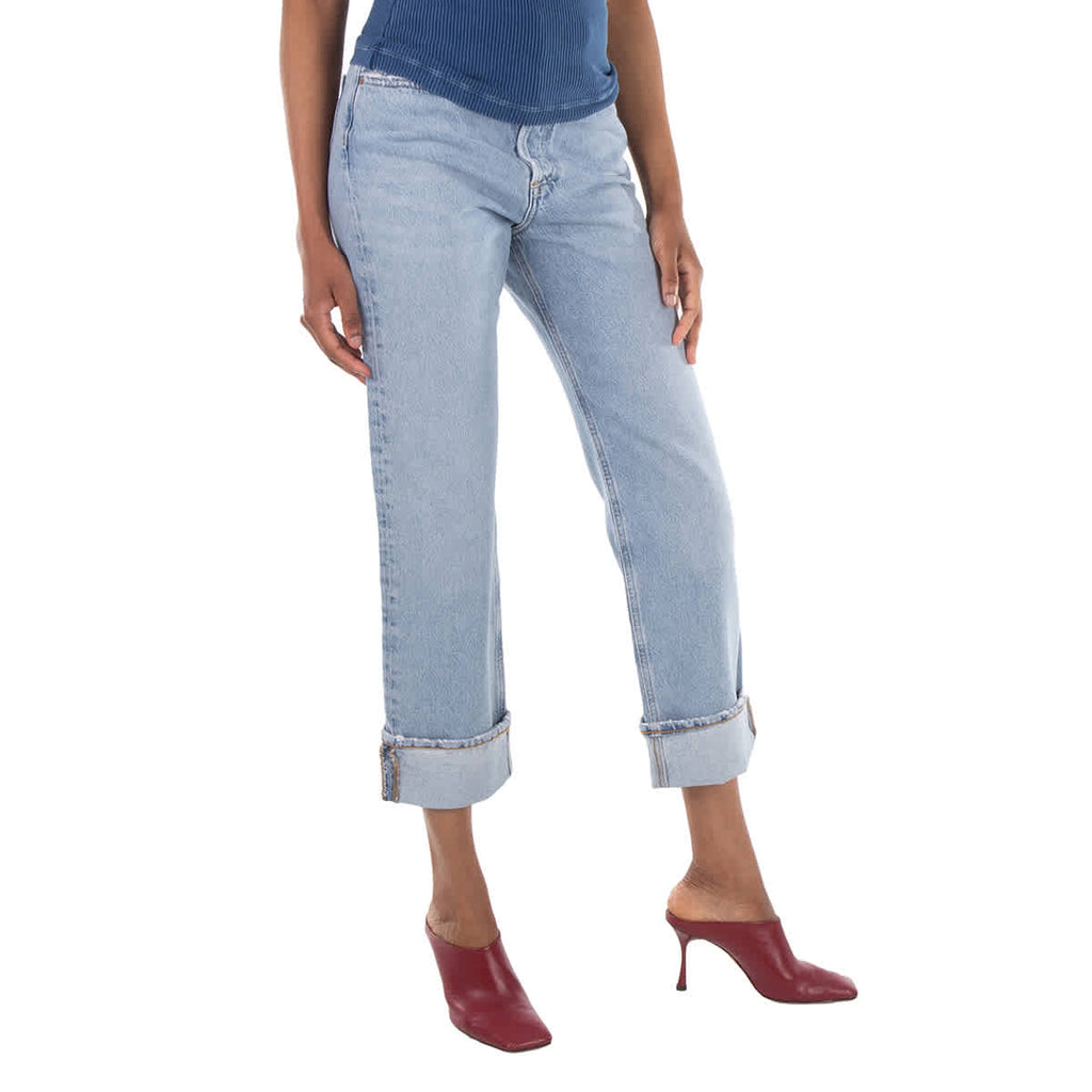 Agolde Marbled Fran Low Slung Straight Jeans