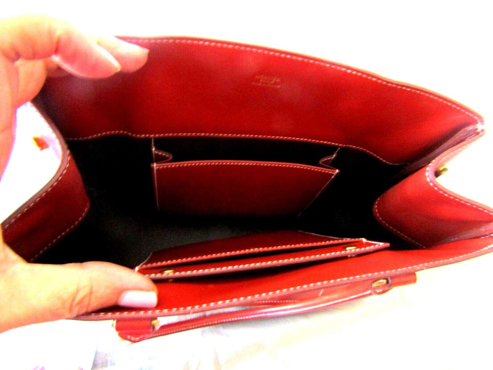 Hermes La Tote Box Calf Leather Bag Rouge Ash