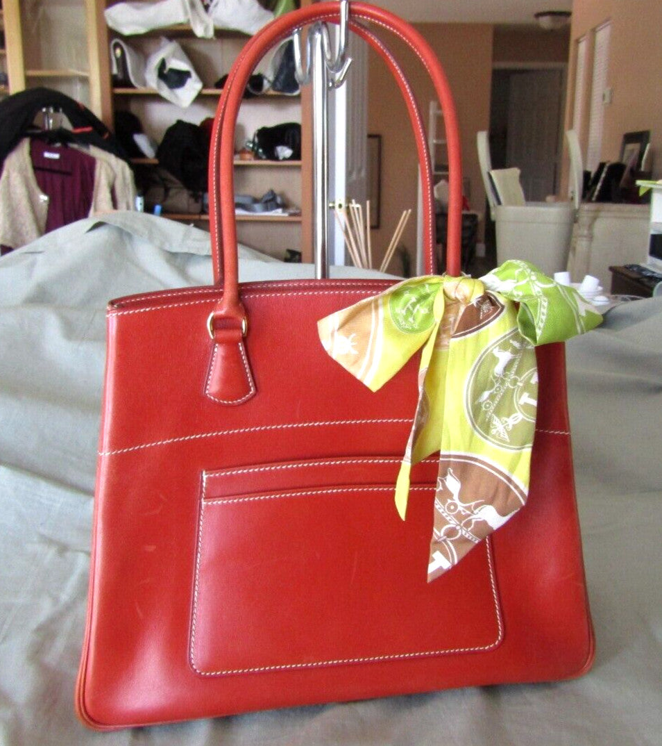 Hermes La Tote Box Calf Leather Bag Rouge Ash