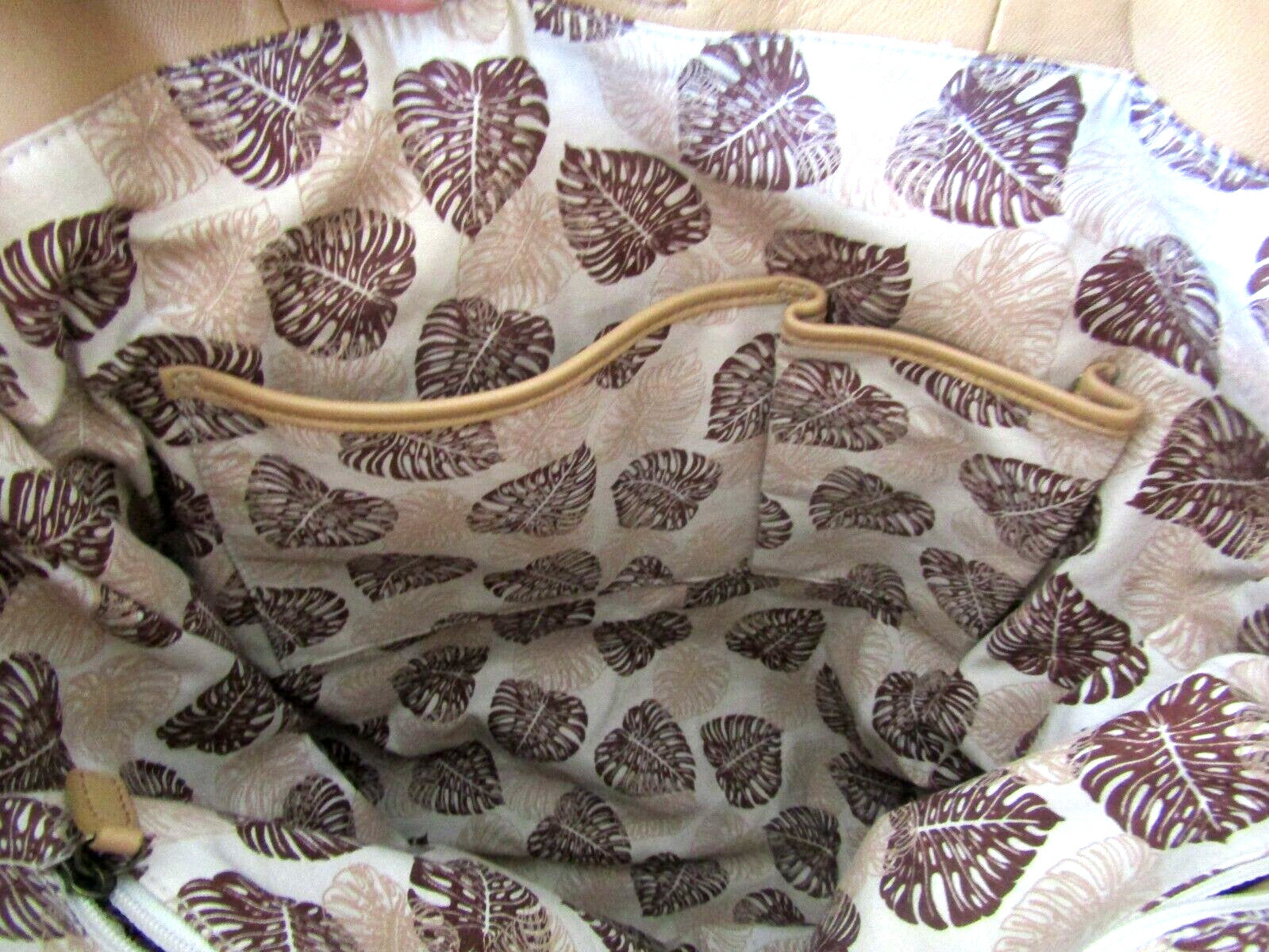 Via Spiga Biege Lambskin leather Rouched Tote/Hand Bag