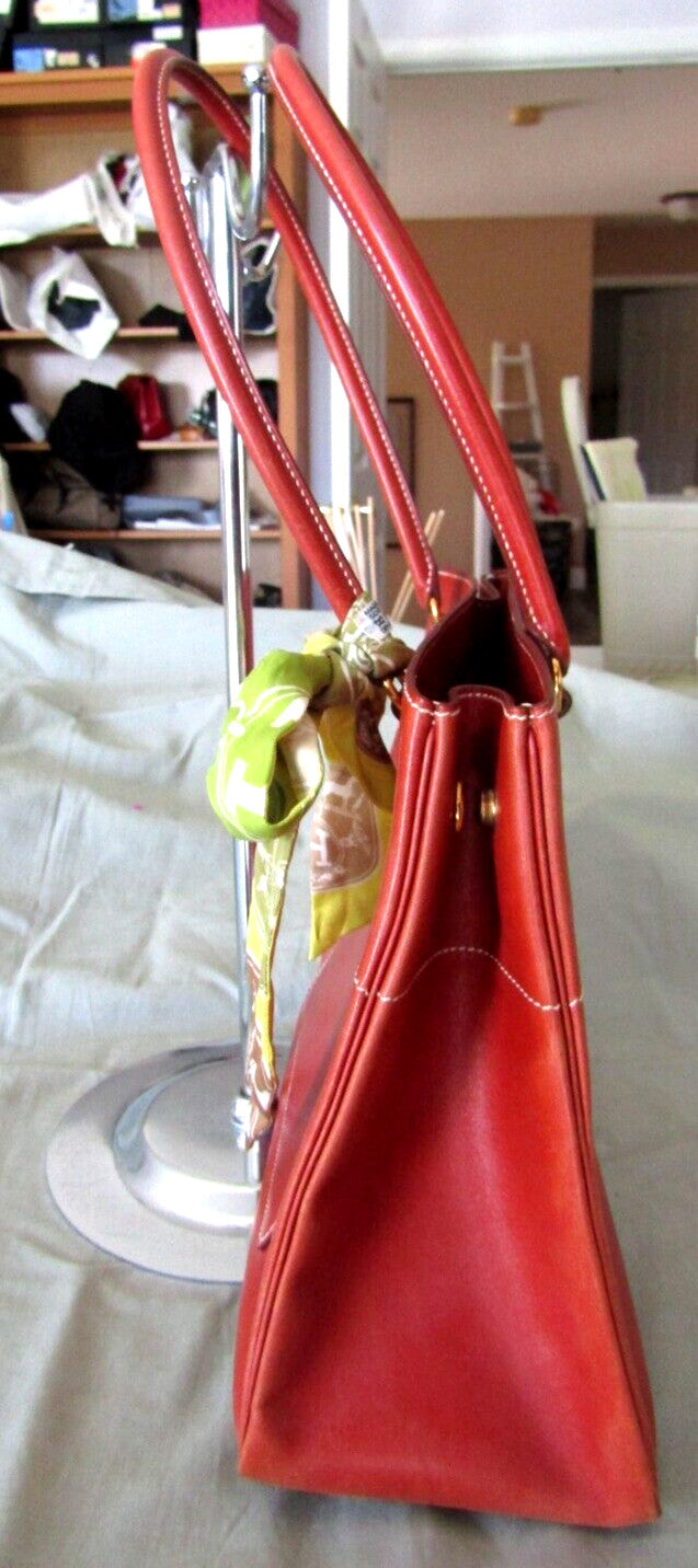 Hermes La Tote Box Calf Leather Bag Rouge Ash