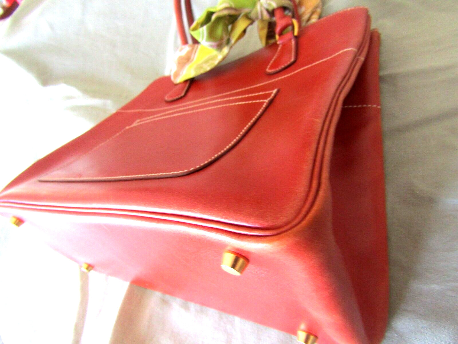 Hermes La Tote Box Calf Leather Bag Rouge Ash