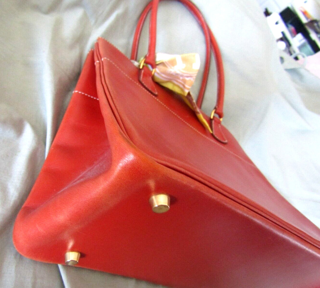 Hermes La Tote Box Calf Leather Bag Rouge Ash