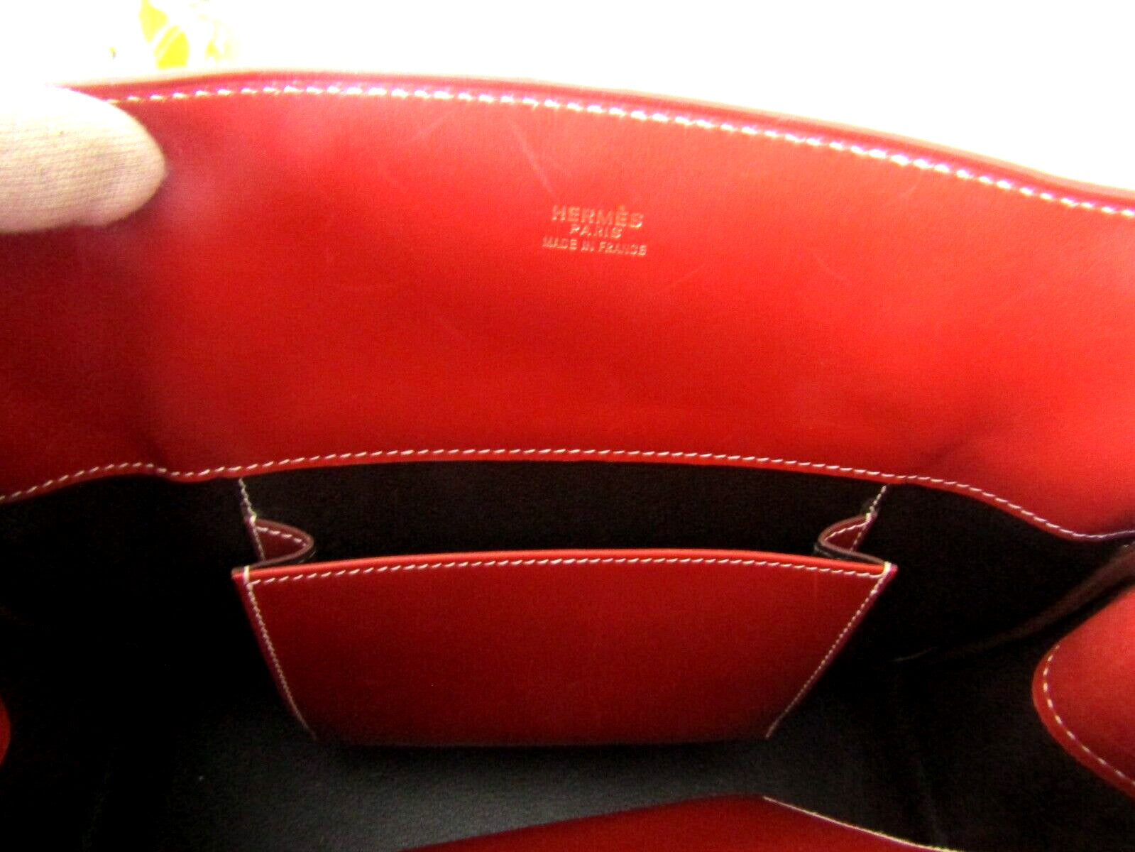 Hermes La Tote Box Calf Leather Bag Rouge Ash