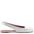 Amina Muaddi Mirror Silver Ane Slingback Flats