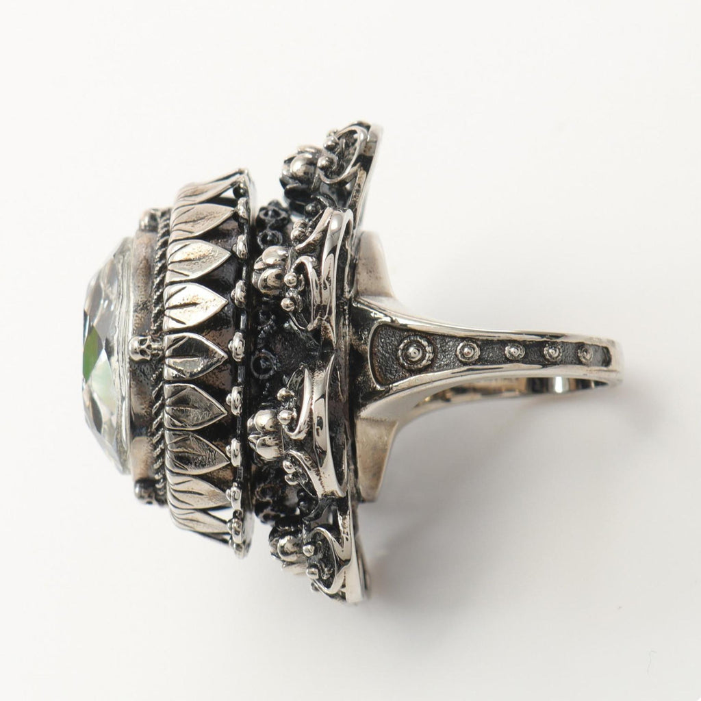 Alexander Mcqueen Clear Stainless Steel Band Ring (Pre-Owned)