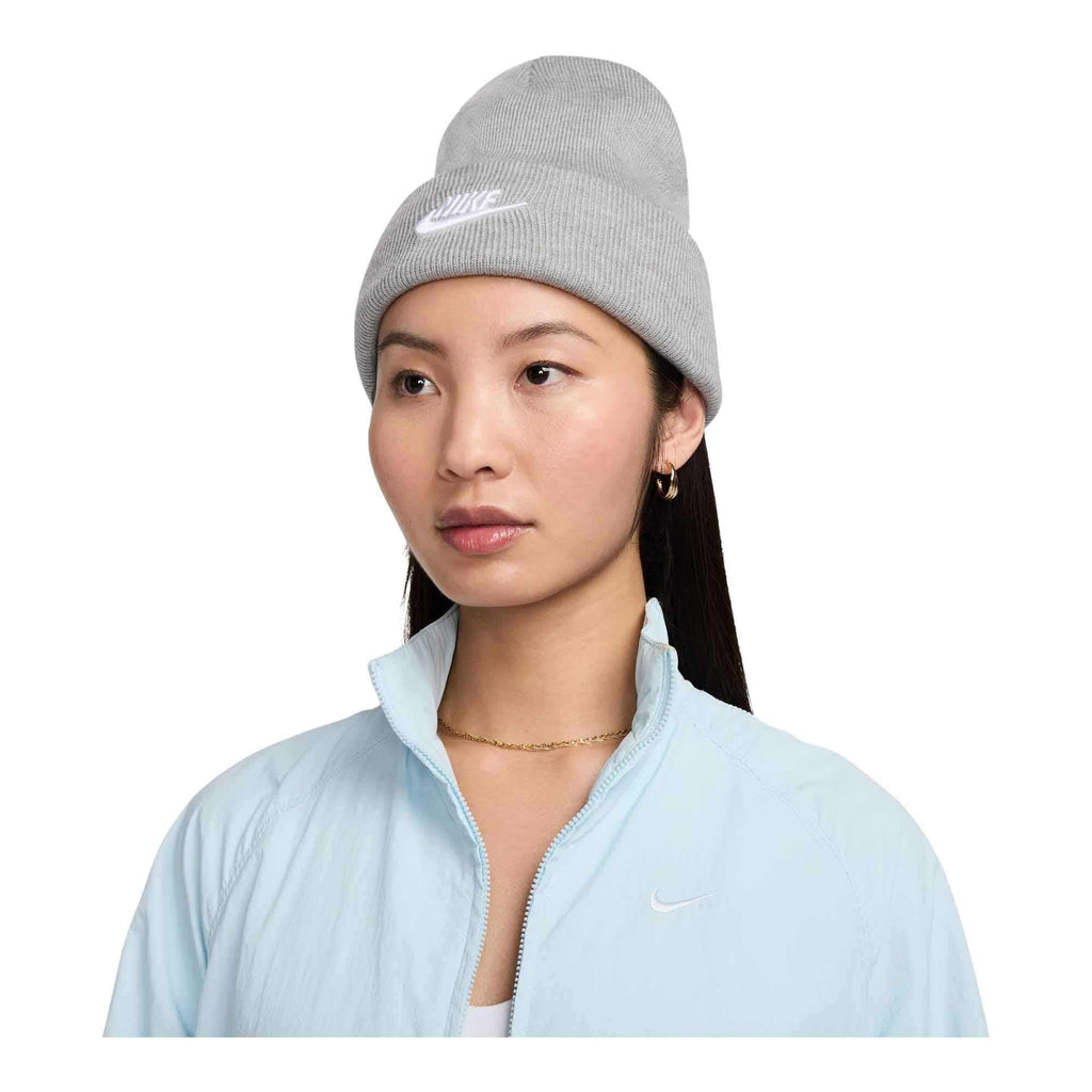Adult Unisex Nike Peak Futura Beanie_Dk Grey Heather/White