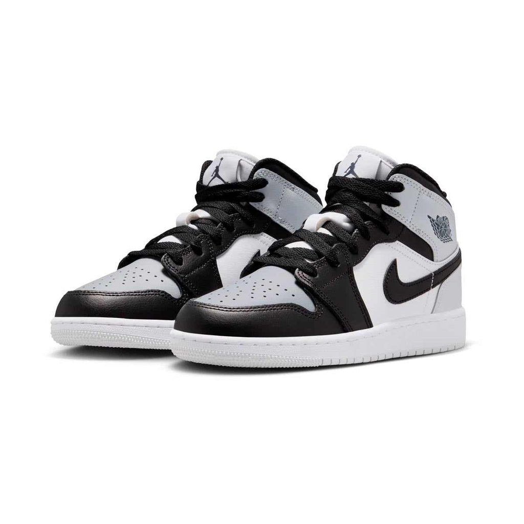 Air Jordan 1 Mid 'Black Aura Squadron Blue' Big Kids' Shoes