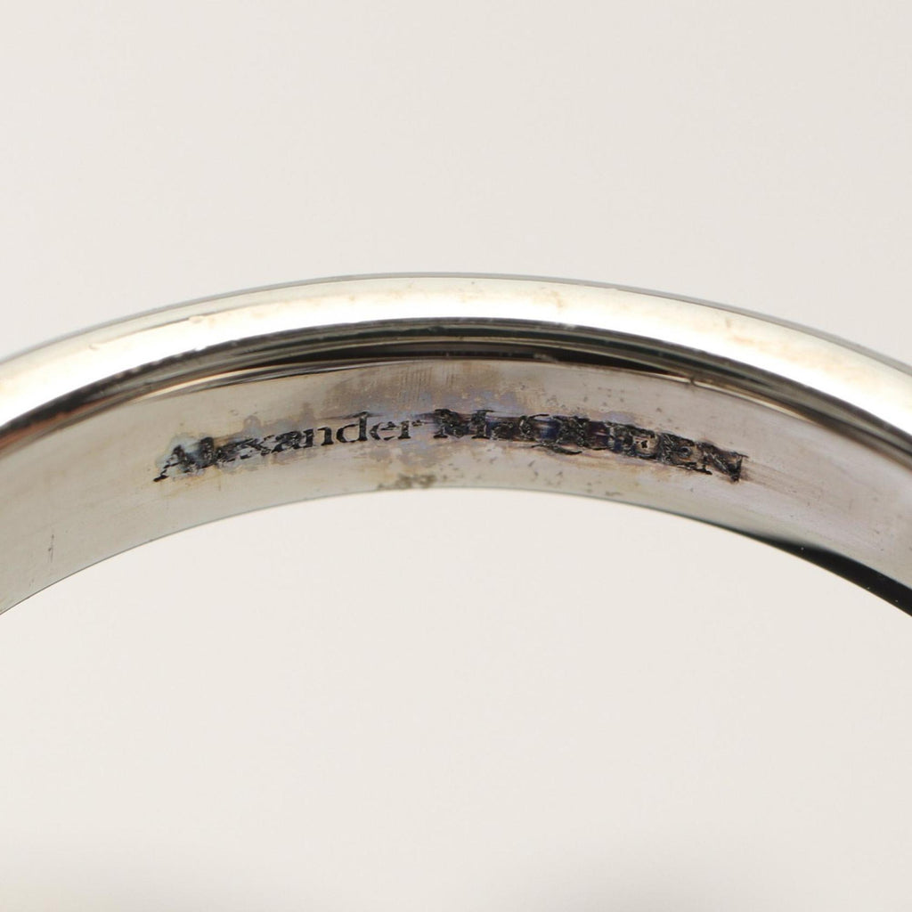 Alexander Mcqueen Clear Stainless Steel Band Ring (Pre-Owned)