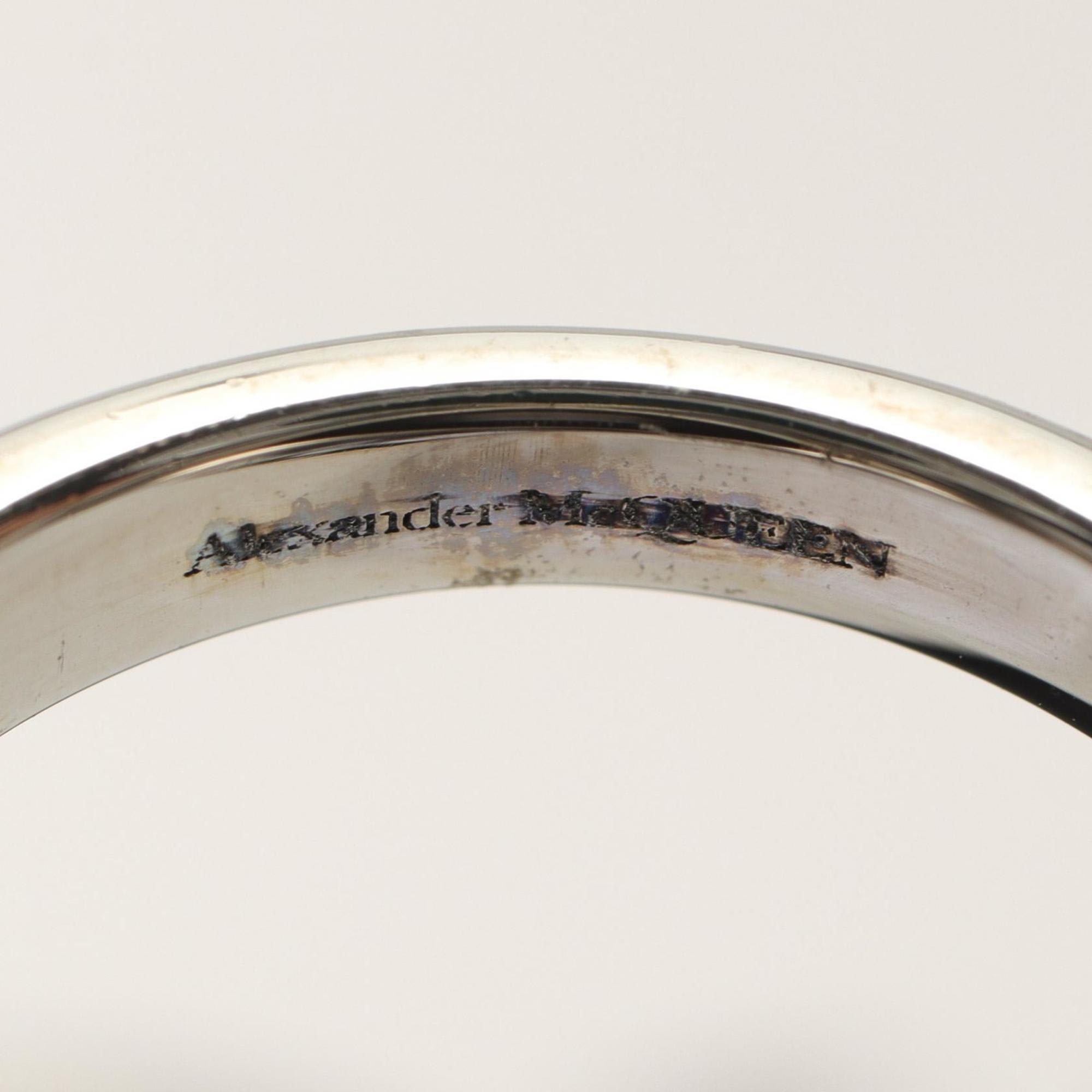 Alexander Mcqueen Clear Stainless Steel Band Ring (Pre-Owned)