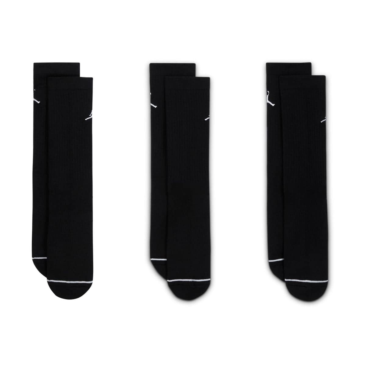 ADULT UNISEX JORDAN EVERYDAY CREW SOCKS 3 PAIRS_BLACK/WHITE DX9632-010-SIZE M