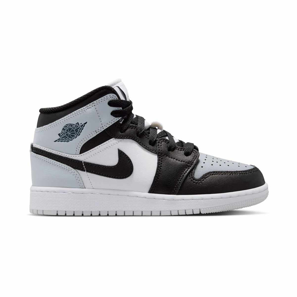 Air Jordan 1 Mid 'Black Aura Squadron Blue' Big Kids' Shoes