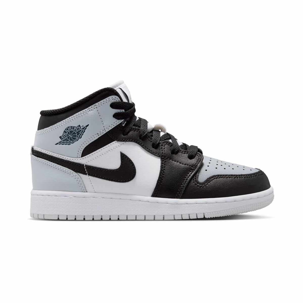 Air Jordan 1 Mid 'Black Aura Squadron Blue' Big Kids' Shoes