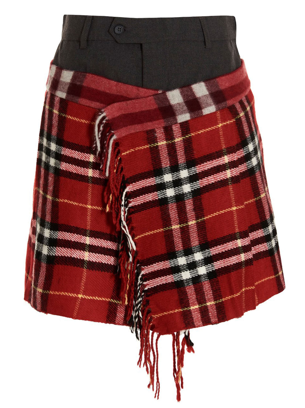 1/Off Women's Check Scarf Reworked Skirt