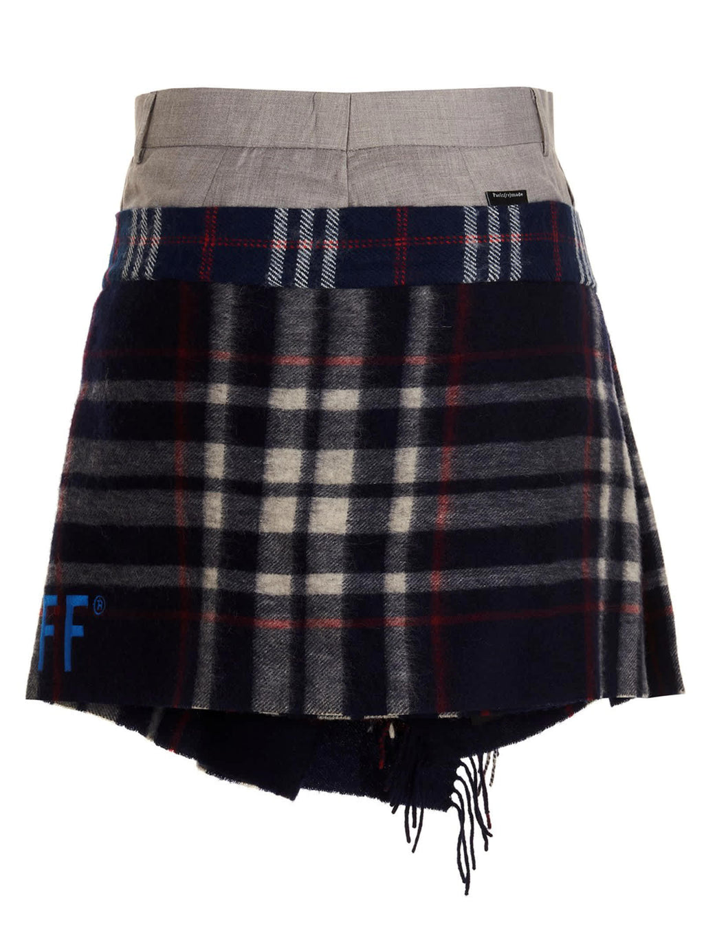 1/Off Women's Check Scarf Reworked Skirt