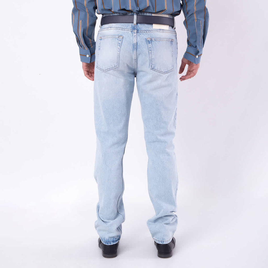 Ami Paris Classic Fit Bleached Blue Denim Jeans