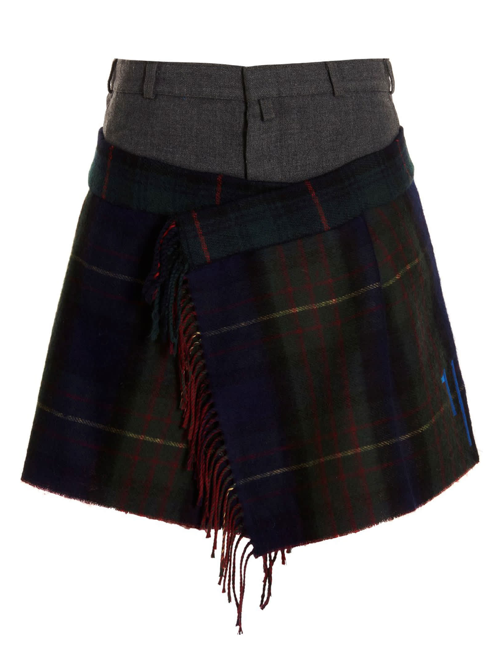 1/Off Women's Check Scarf Reworked Skirt