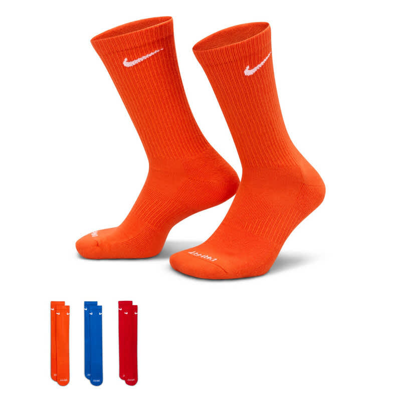 ADULTS NIKE EVERYDAY TRAINING PLUS CREW 3 PAIRS_MULTI-COLOR SX6888-966-SIZE L